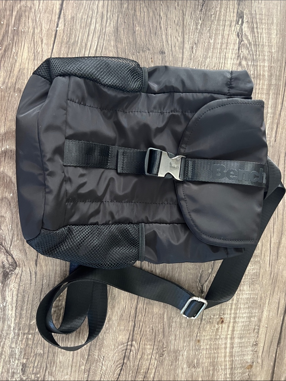 Bench Black Sling Messenger Bag with Front Buckle